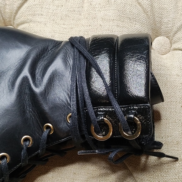 Stuart weitzman black combat boots women's size 5.5M - Picture 5 of 10